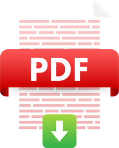 Download PDF button. Downloading document concept. File with